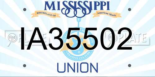 IA35502 Mississippi License Plate