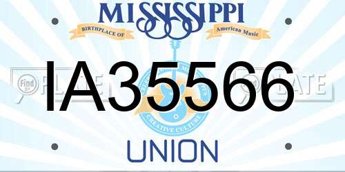 IA35566 Mississippi License Plate