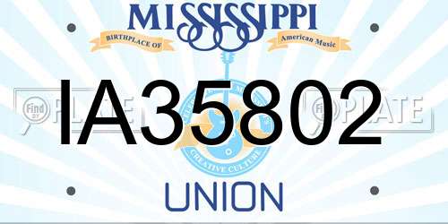 IA35802 Mississippi License Plate