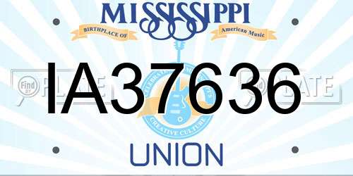 IA37636 Mississippi License Plate