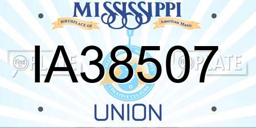IA38507 Mississippi License Plate