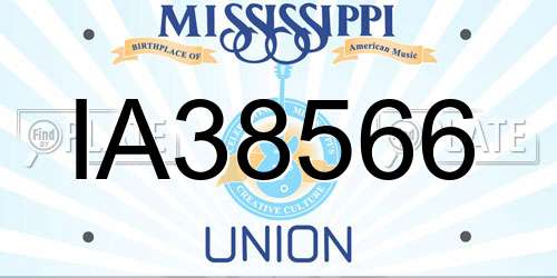 IA38566 Mississippi License Plate
