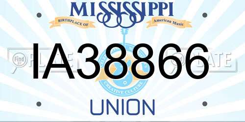 IA38866 Mississippi License Plate