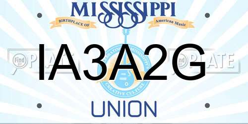 IA3A2G Mississippi License Plate