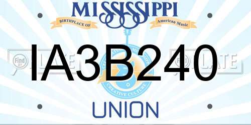 IA3B240 Mississippi License Plate