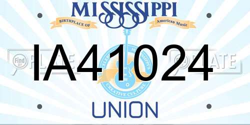 IA41024 Mississippi License Plate