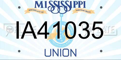 IA41035 Mississippi License Plate