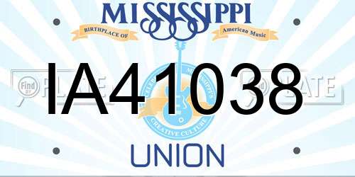IA41038 Mississippi License Plate
