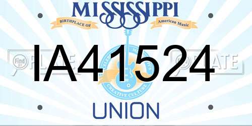 IA41524 Mississippi License Plate