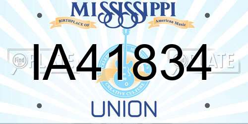 IA41834 Mississippi License Plate