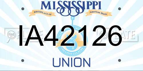 IA42126 Mississippi License Plate