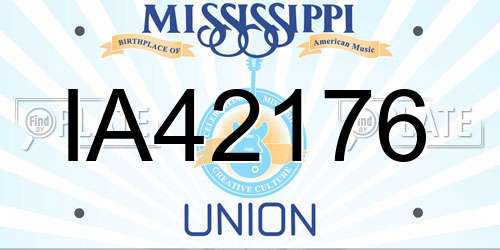 IA42176 Mississippi License Plate