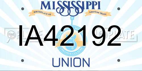 IA42192 Mississippi License Plate