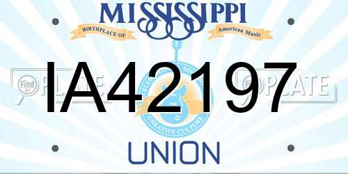 IA42197 Mississippi License Plate