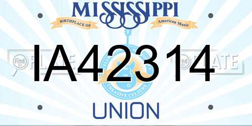 IA42314 Mississippi License Plate