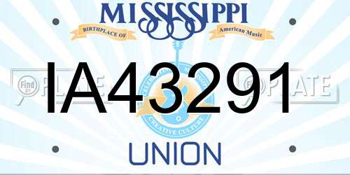 IA43291 Mississippi License Plate