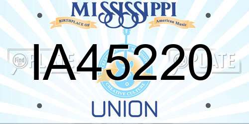 IA45220 Mississippi License Plate
