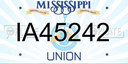 IA45242 Mississippi License Plate
