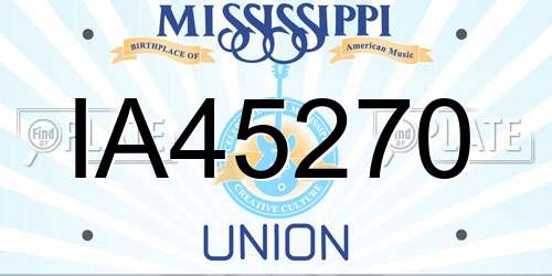 IA45270 Mississippi License Plate