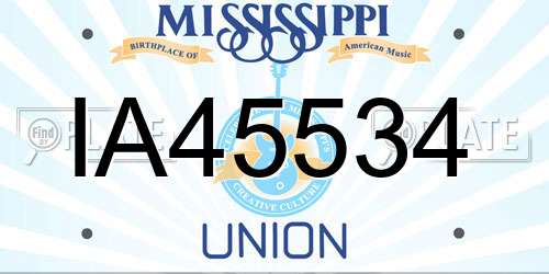 IA45534 Mississippi License Plate