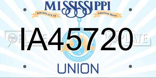 IA45720 Mississippi License Plate