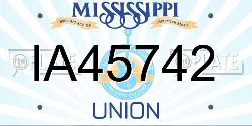 IA45742 Mississippi License Plate
