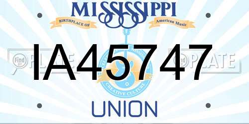 IA45747 Mississippi License Plate