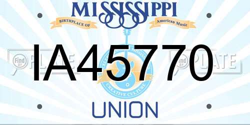 IA45770 Mississippi License Plate