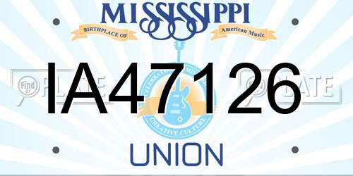 IA47126 Mississippi License Plate