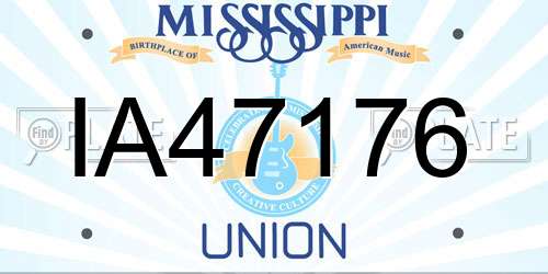 IA47176 Mississippi License Plate