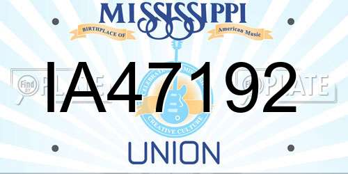 IA47192 Mississippi License Plate