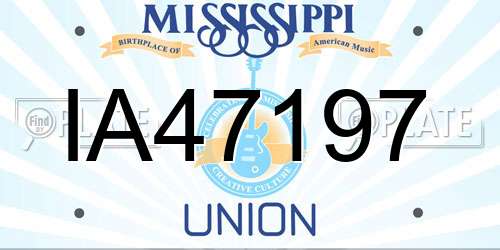 IA47197 Mississippi License Plate