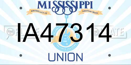 IA47314 Mississippi License Plate