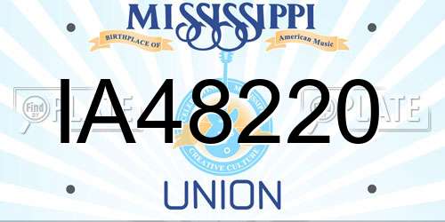 IA48220 Mississippi License Plate