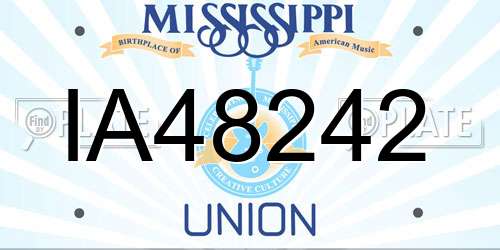 IA48242 Mississippi License Plate