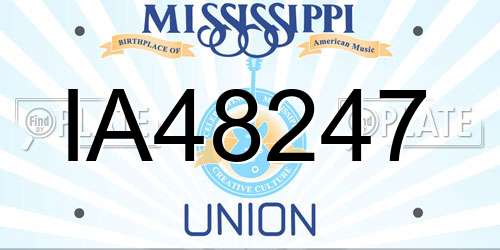 IA48247 Mississippi License Plate