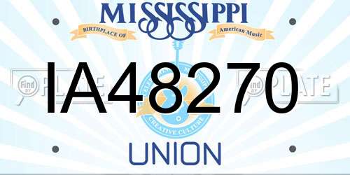 IA48270 Mississippi License Plate