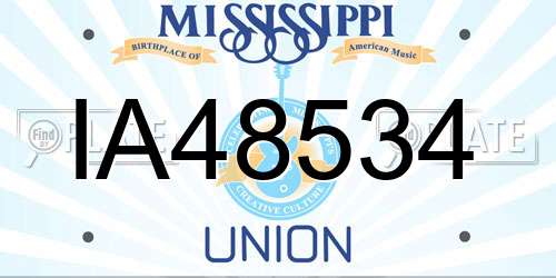 IA48534 Mississippi License Plate