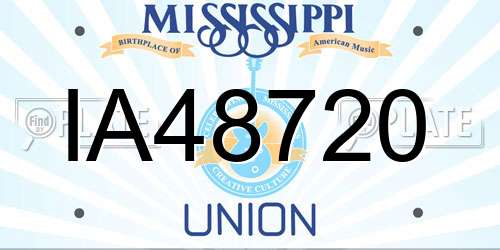 IA48720 Mississippi License Plate
