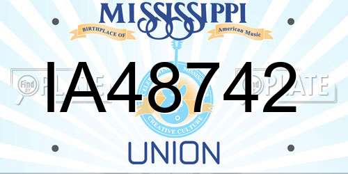 IA48742 Mississippi License Plate