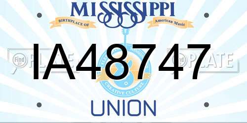 IA48747 Mississippi License Plate
