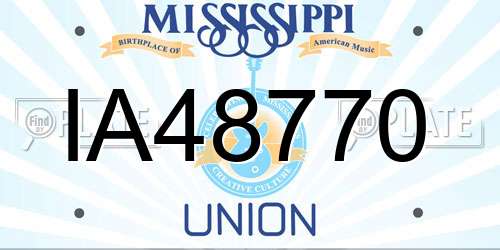 IA48770 Mississippi License Plate