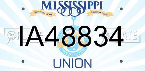 IA48834 Mississippi License Plate