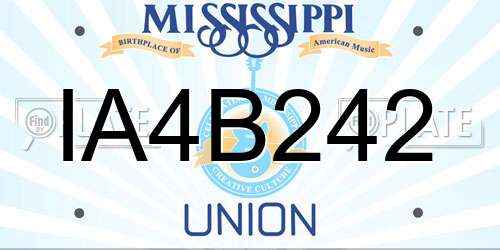 IA4B242 Mississippi License Plate