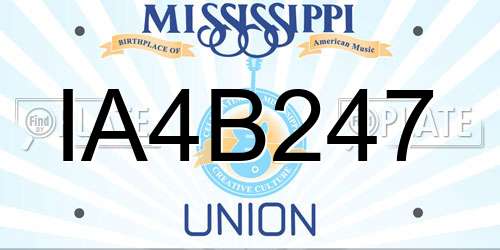 IA4B247 Mississippi License Plate