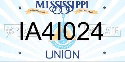 IA4I024 Mississippi License Plate