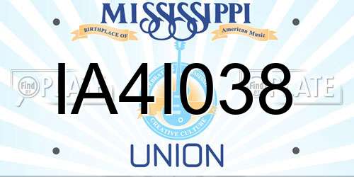 IA4I038 Mississippi License Plate
