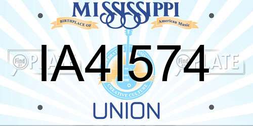 IA4I574 Mississippi License Plate