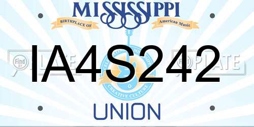 IA4S242 Mississippi License Plate