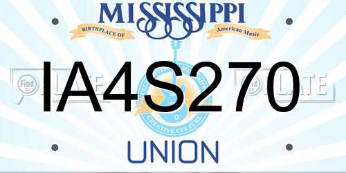 IA4S270 Mississippi License Plate
